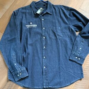 NWT Dwayne The Rock Johnson Teremana Tequila Blue Jean Denim Shirt Men's XL